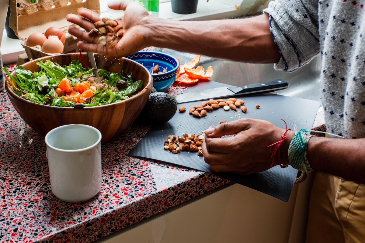 Active healthy man over 50 enjoying nutritious meal